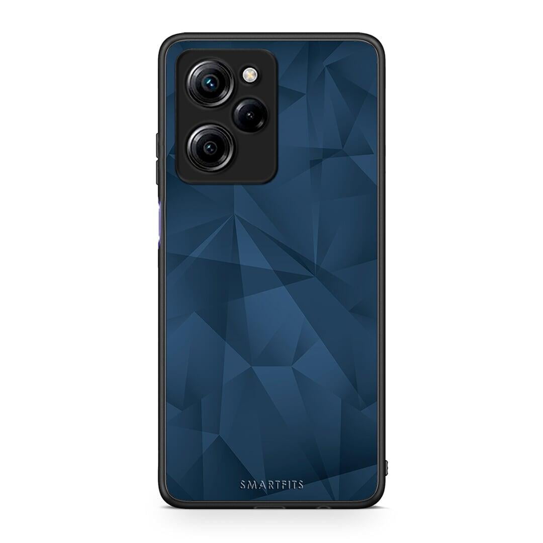 Θήκη Xiaomi Poco X5 Pro 5G Dual Geometric Blue Abstract από τη Smartfits με σχέδιο στο πίσω μέρος και μαύρο περίβλημα | Xiaomi Poco X5 Pro 5G Dual Geometric Blue Abstract Case with Colorful Back and Black Bezels