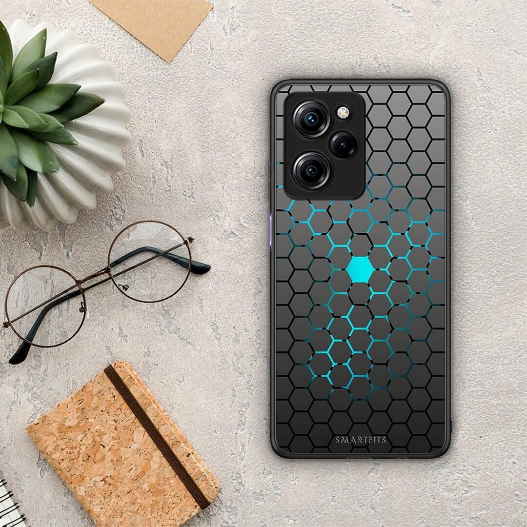 Θήκη Xiaomi Poco X5 Pro 5G Dual Geometric Hexagonal από τη Smartfits με σχέδιο στο πίσω μέρος και μαύρο περίβλημα | Xiaomi Poco X5 Pro 5G Dual Geometric Hexagonal Case with Colorful Back and Black Bezels