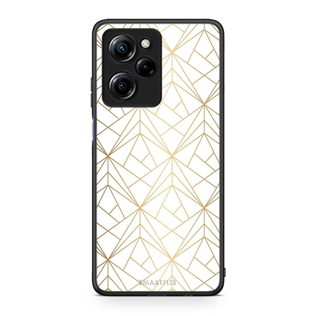 Θήκη Xiaomi Poco X5 Pro 5G Dual Geometric Luxury White από τη Smartfits με σχέδιο στο πίσω μέρος και μαύρο περίβλημα | Xiaomi Poco X5 Pro 5G Dual Geometric Luxury White Case with Colorful Back and Black Bezels