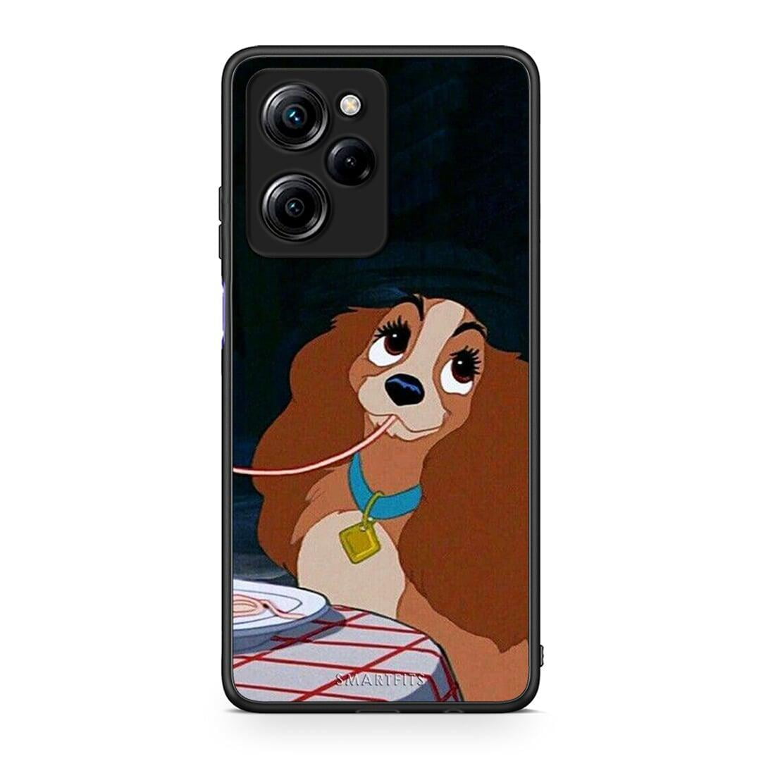 Θήκη Xiaomi Poco X5 Pro 5G Dual Lady And Tramp 2 από τη Smartfits με σχέδιο στο πίσω μέρος και μαύρο περίβλημα | Xiaomi Poco X5 Pro 5G Dual Lady And Tramp 2 Case with Colorful Back and Black Bezels