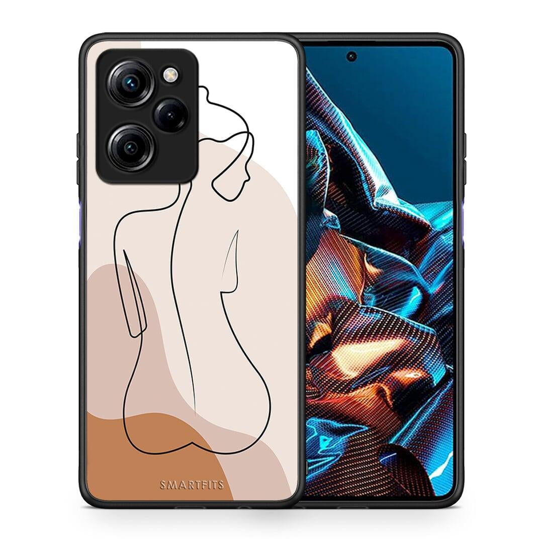 Θήκη Xiaomi Poco X5 Pro 5G Dual LineArt Woman από τη Smartfits με σχέδιο στο πίσω μέρος και μαύρο περίβλημα | Xiaomi Poco X5 Pro 5G Dual LineArt Woman Case with Colorful Back and Black Bezels