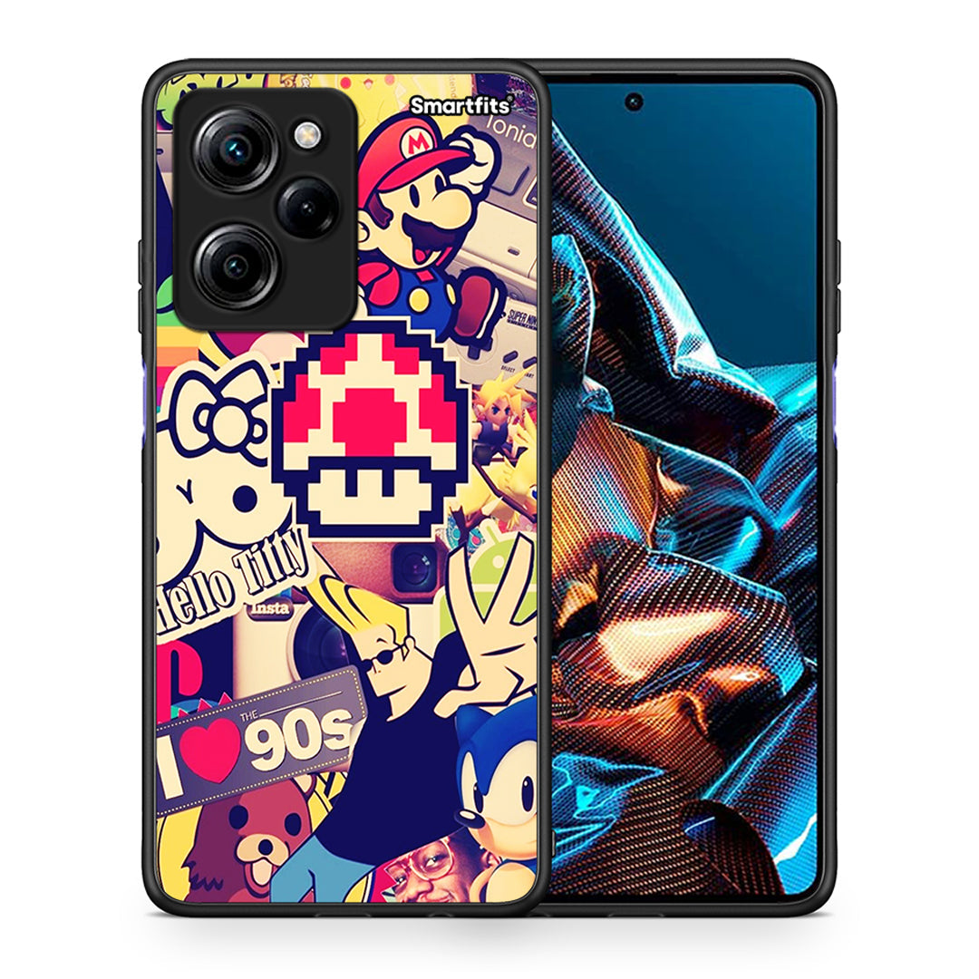 Θήκη Xiaomi Poco X5 Pro 5G Dual Love The 90s από τη Smartfits με σχέδιο στο πίσω μέρος και μαύρο περίβλημα | Xiaomi Poco X5 Pro 5G Dual Love The 90s Case with Colorful Back and Black Bezels