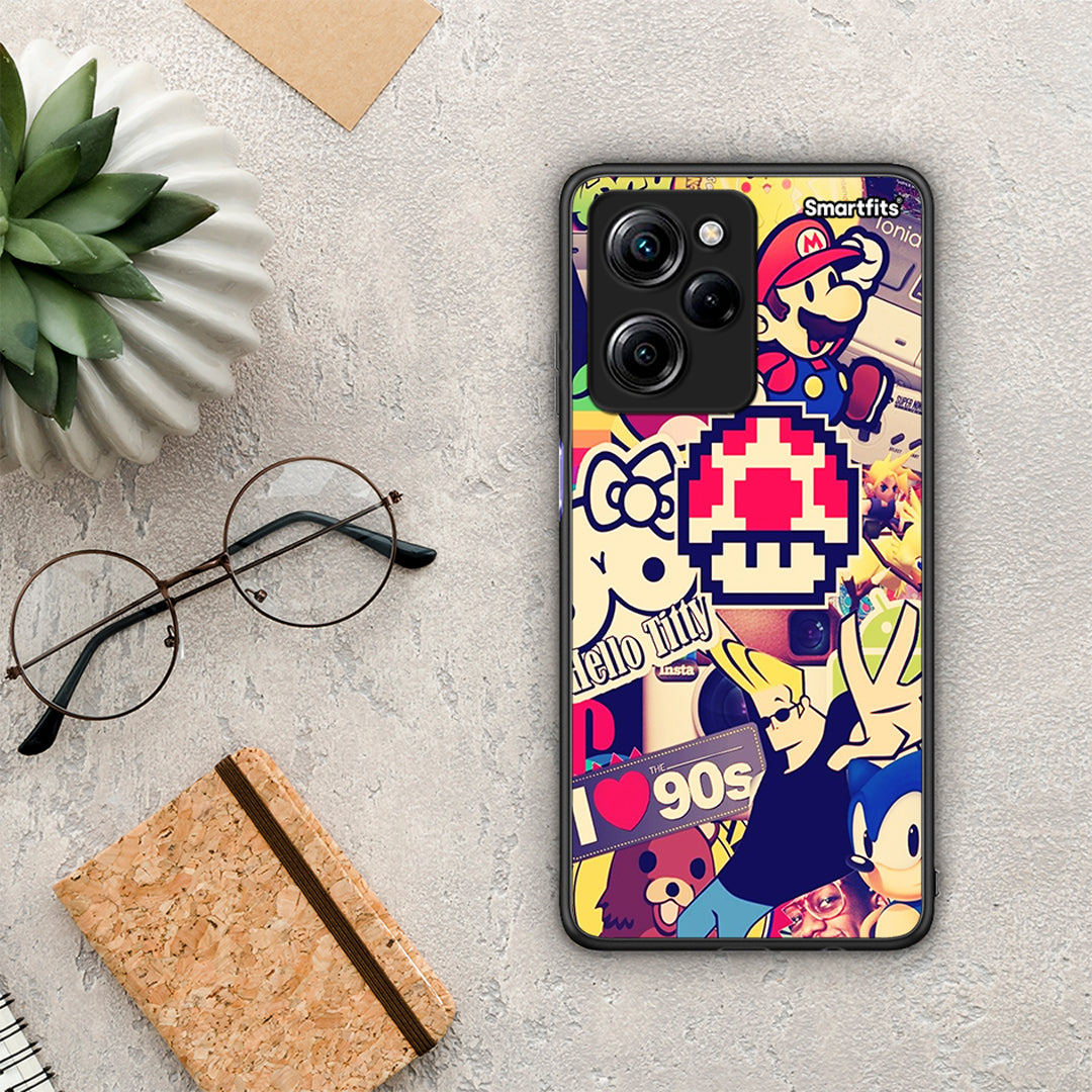 Θήκη Xiaomi Poco X5 Pro 5G Dual Love The 90s από τη Smartfits με σχέδιο στο πίσω μέρος και μαύρο περίβλημα | Xiaomi Poco X5 Pro 5G Dual Love The 90s Case with Colorful Back and Black Bezels