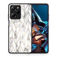 Thumbnail for Θήκη Xiaomi Poco X5 Pro 5G Dual Marble Gold Geometric από τη Smartfits με σχέδιο στο πίσω μέρος και μαύρο περίβλημα | Xiaomi Poco X5 Pro 5G Dual Marble Gold Geometric Case with Colorful Back and Black Bezels