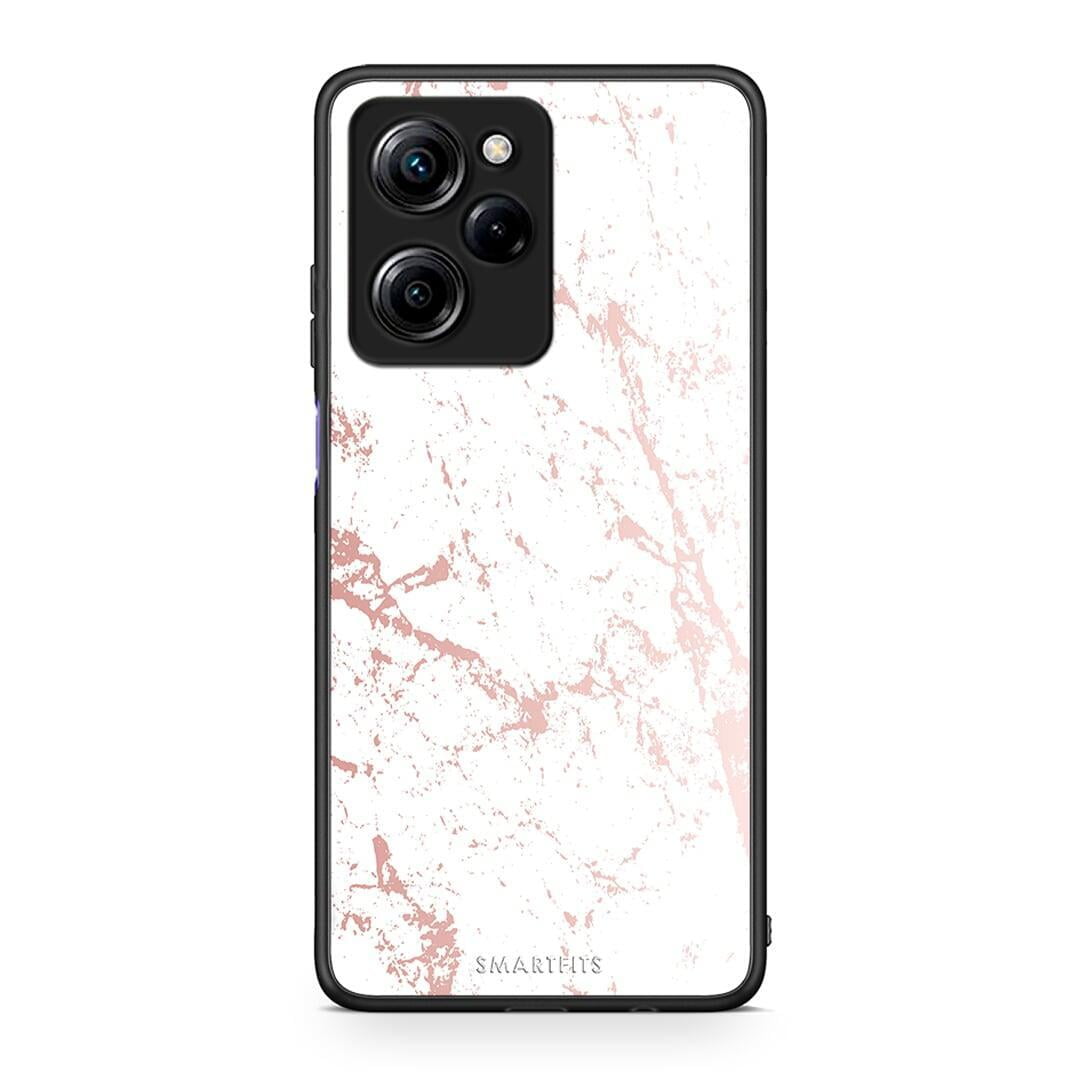 Θήκη Xiaomi Poco X5 Pro 5G Dual Marble Pink Splash από τη Smartfits με σχέδιο στο πίσω μέρος και μαύρο περίβλημα | Xiaomi Poco X5 Pro 5G Dual Marble Pink Splash Case with Colorful Back and Black Bezels