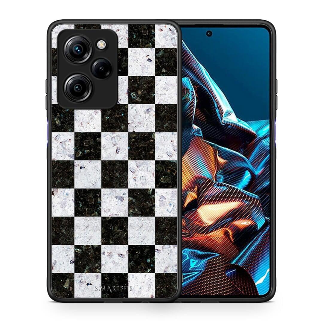 Θήκη Xiaomi Poco X5 Pro 5G Dual Marble Square Geometric από τη Smartfits με σχέδιο στο πίσω μέρος και μαύρο περίβλημα | Xiaomi Poco X5 Pro 5G Dual Marble Square Geometric Case with Colorful Back and Black Bezels