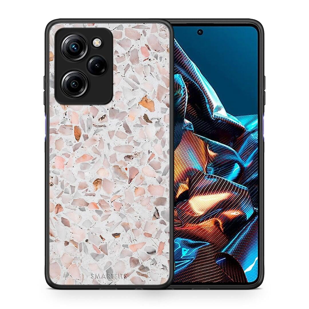 Θήκη Xiaomi Poco X5 Pro 5G Dual Marble Terrazzo από τη Smartfits με σχέδιο στο πίσω μέρος και μαύρο περίβλημα | Xiaomi Poco X5 Pro 5G Dual Marble Terrazzo Case with Colorful Back and Black Bezels