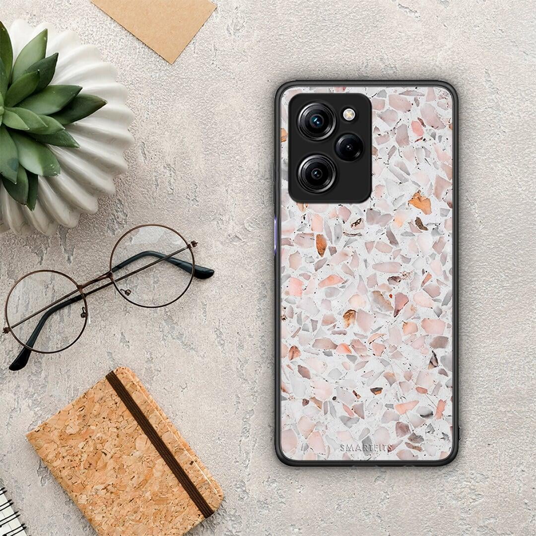 Θήκη Xiaomi Poco X5 Pro 5G Dual Marble Terrazzo από τη Smartfits με σχέδιο στο πίσω μέρος και μαύρο περίβλημα | Xiaomi Poco X5 Pro 5G Dual Marble Terrazzo Case with Colorful Back and Black Bezels