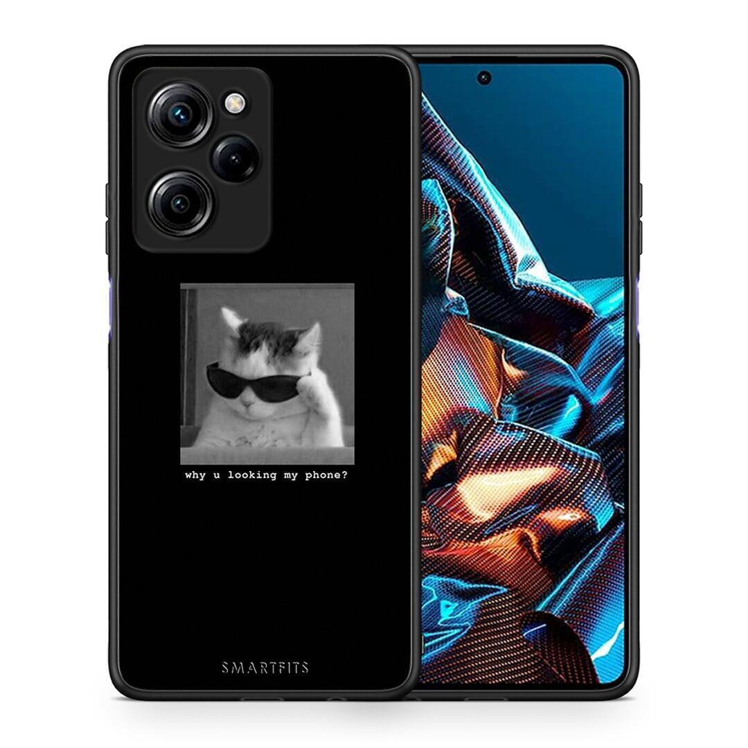 Θήκη Xiaomi Poco X5 Pro 5G Dual Meme Cat από τη Smartfits με σχέδιο στο πίσω μέρος και μαύρο περίβλημα | Xiaomi Poco X5 Pro 5G Dual Meme Cat Case with Colorful Back and Black Bezels