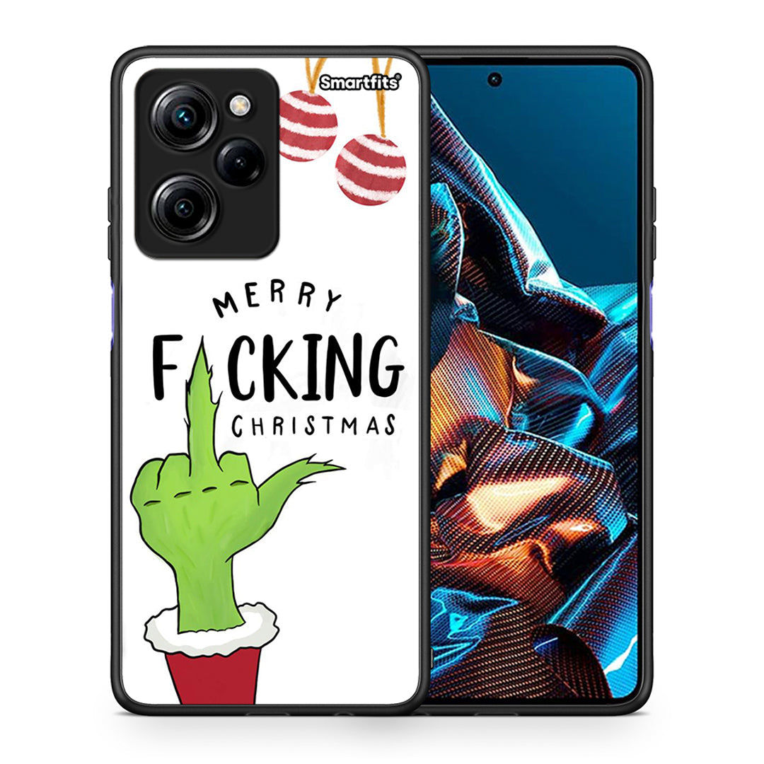 Θήκη Xiaomi Poco X5 Pro 5G Dual Merry F Xmas από τη Smartfits με σχέδιο στο πίσω μέρος και μαύρο περίβλημα | Xiaomi Poco X5 Pro 5G Dual Merry F Xmas Case with Colorful Back and Black Bezels