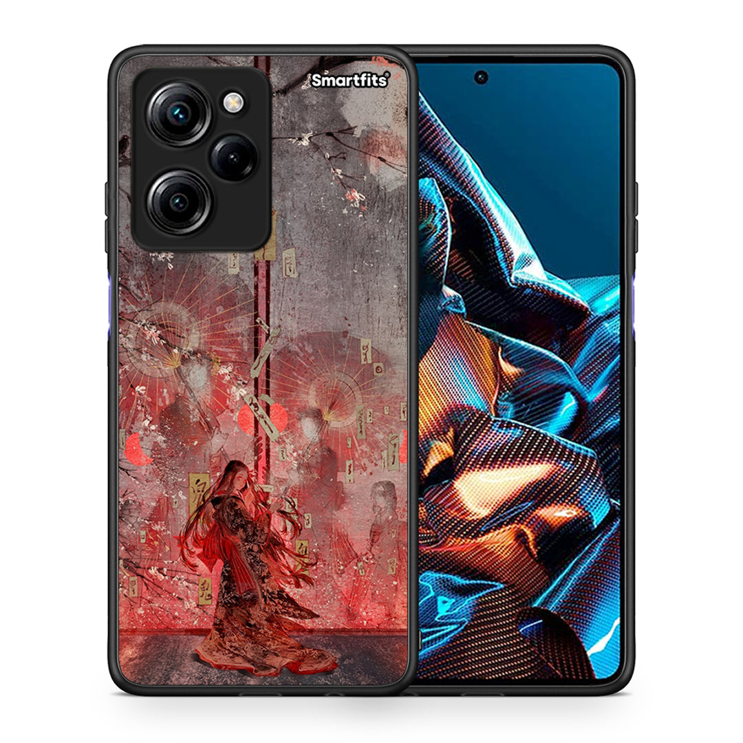 Θήκη Xiaomi Poco X5 Pro 5G Dual Nezuko Kamado από τη Smartfits με σχέδιο στο πίσω μέρος και μαύρο περίβλημα | Xiaomi Poco X5 Pro 5G Dual Nezuko Kamado Case with Colorful Back and Black Bezels