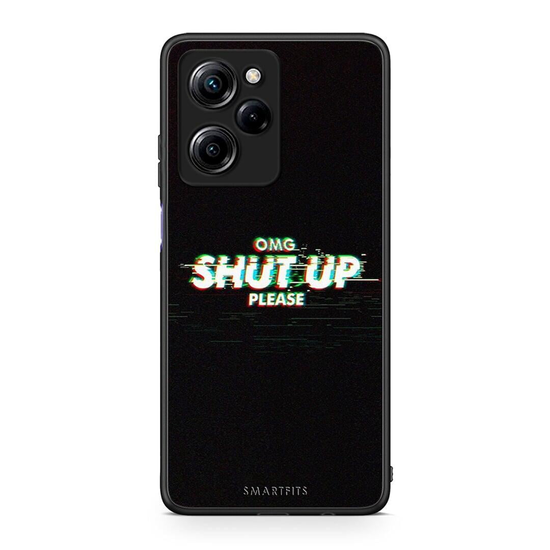 Θήκη Xiaomi Poco X5 Pro 5G Dual OMG ShutUp από τη Smartfits με σχέδιο στο πίσω μέρος και μαύρο περίβλημα | Xiaomi Poco X5 Pro 5G Dual OMG ShutUp Case with Colorful Back and Black Bezels