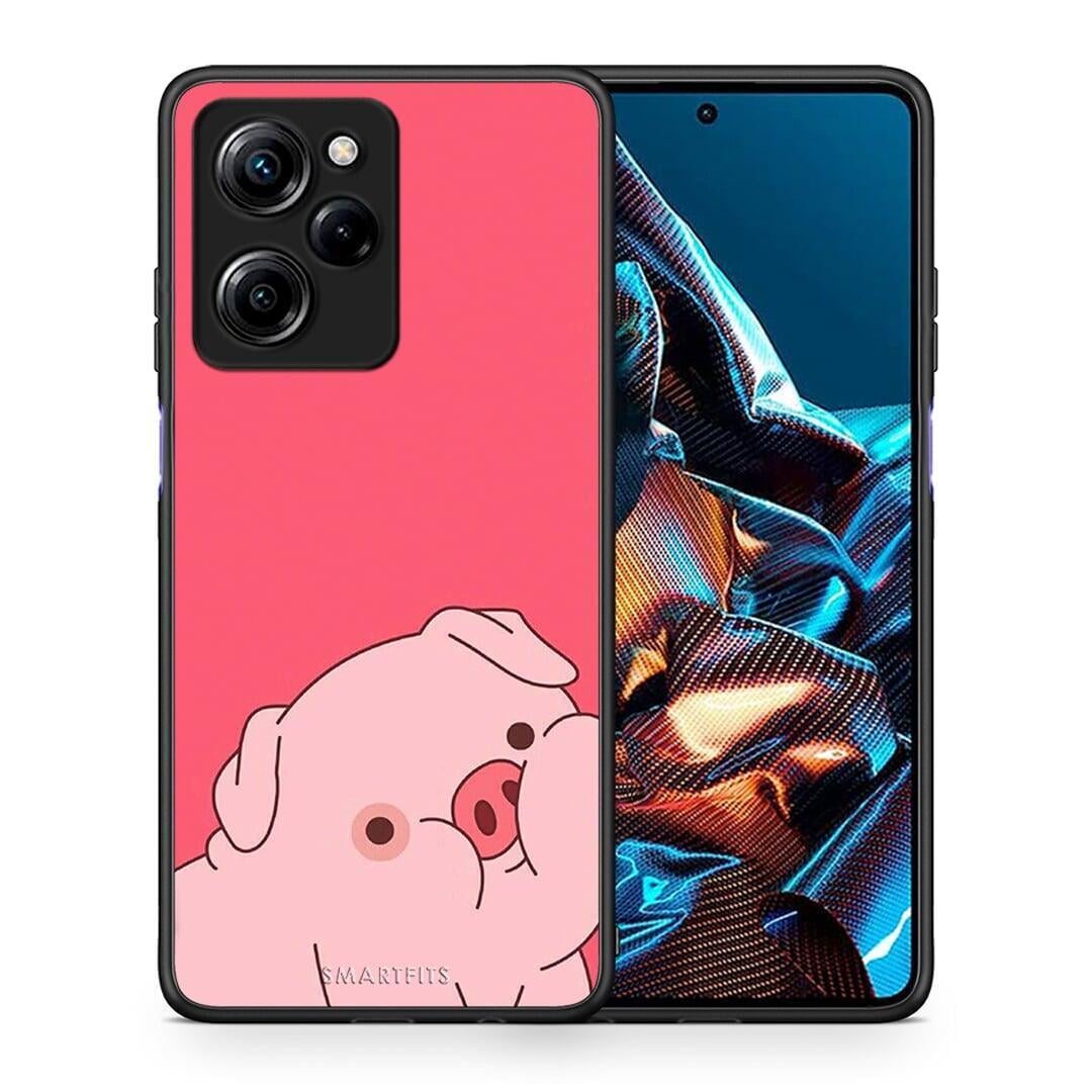 Θήκη Xiaomi Poco X5 Pro 5G Dual Pig Love 1 από τη Smartfits με σχέδιο στο πίσω μέρος και μαύρο περίβλημα | Xiaomi Poco X5 Pro 5G Dual Pig Love 1 Case with Colorful Back and Black Bezels