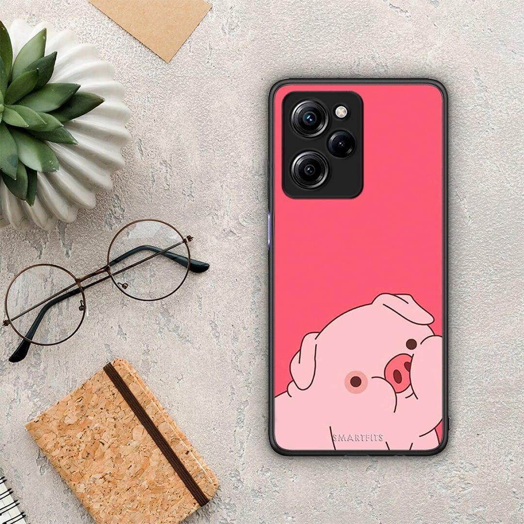 Θήκη Xiaomi Poco X5 Pro 5G Dual Pig Love 1 από τη Smartfits με σχέδιο στο πίσω μέρος και μαύρο περίβλημα | Xiaomi Poco X5 Pro 5G Dual Pig Love 1 Case with Colorful Back and Black Bezels