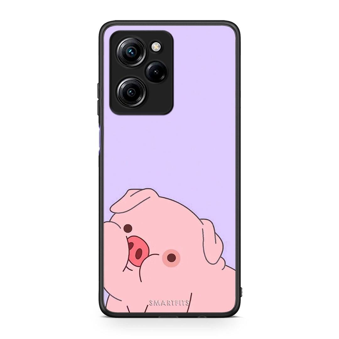 Θήκη Xiaomi Poco X5 Pro 5G Dual Pig Love 2 από τη Smartfits με σχέδιο στο πίσω μέρος και μαύρο περίβλημα | Xiaomi Poco X5 Pro 5G Dual Pig Love 2 Case with Colorful Back and Black Bezels