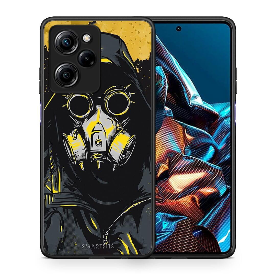 Θήκη Xiaomi Poco X5 Pro 5G Dual PopArt Mask από τη Smartfits με σχέδιο στο πίσω μέρος και μαύρο περίβλημα | Xiaomi Poco X5 Pro 5G Dual PopArt Mask Case with Colorful Back and Black Bezels