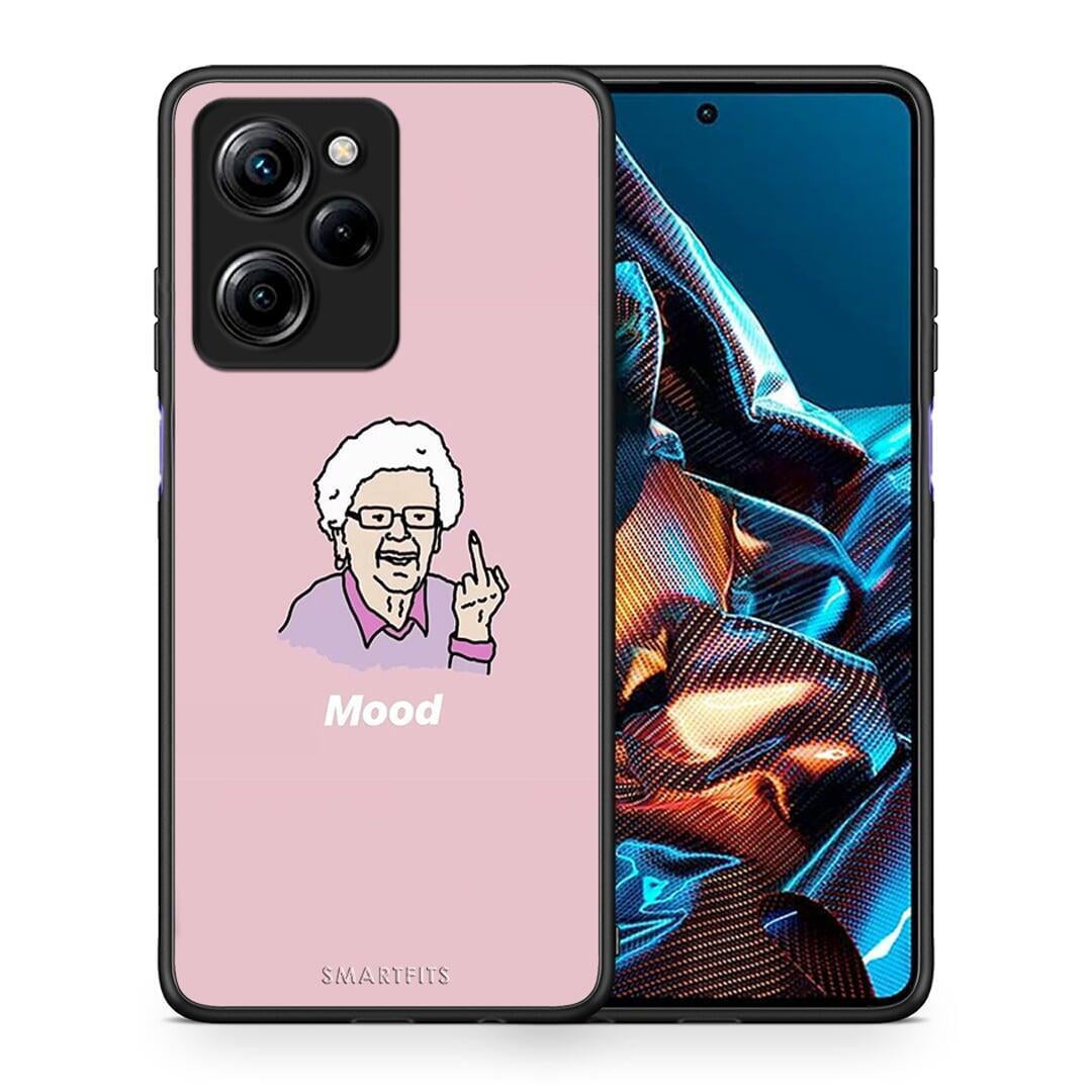 Θήκη Xiaomi Poco X5 Pro 5G Dual PopArt Mood από τη Smartfits με σχέδιο στο πίσω μέρος και μαύρο περίβλημα | Xiaomi Poco X5 Pro 5G Dual PopArt Mood Case with Colorful Back and Black Bezels