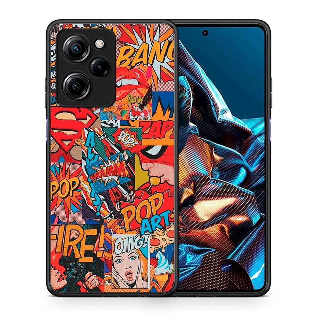 Θήκη Xiaomi Poco X5 Pro 5G Dual PopArt OMG από τη Smartfits με σχέδιο στο πίσω μέρος και μαύρο περίβλημα | Xiaomi Poco X5 Pro 5G Dual PopArt OMG Case with Colorful Back and Black Bezels