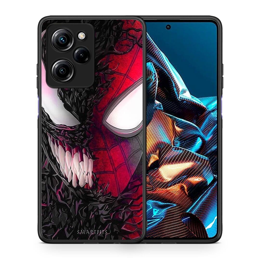 Θήκη Xiaomi Poco X5 Pro 5G Dual PopArt SpiderVenom από τη Smartfits με σχέδιο στο πίσω μέρος και μαύρο περίβλημα | Xiaomi Poco X5 Pro 5G Dual PopArt SpiderVenom Case with Colorful Back and Black Bezels