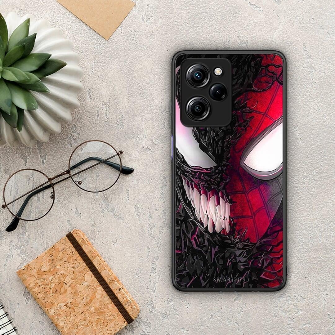 Θήκη Xiaomi Poco X5 Pro 5G Dual PopArt SpiderVenom από τη Smartfits με σχέδιο στο πίσω μέρος και μαύρο περίβλημα | Xiaomi Poco X5 Pro 5G Dual PopArt SpiderVenom Case with Colorful Back and Black Bezels