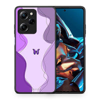 Thumbnail for Θήκη Xiaomi Poco X5 Pro 5G Dual Purple Mariposa από τη Smartfits με σχέδιο στο πίσω μέρος και μαύρο περίβλημα | Xiaomi Poco X5 Pro 5G Dual Purple Mariposa Case with Colorful Back and Black Bezels