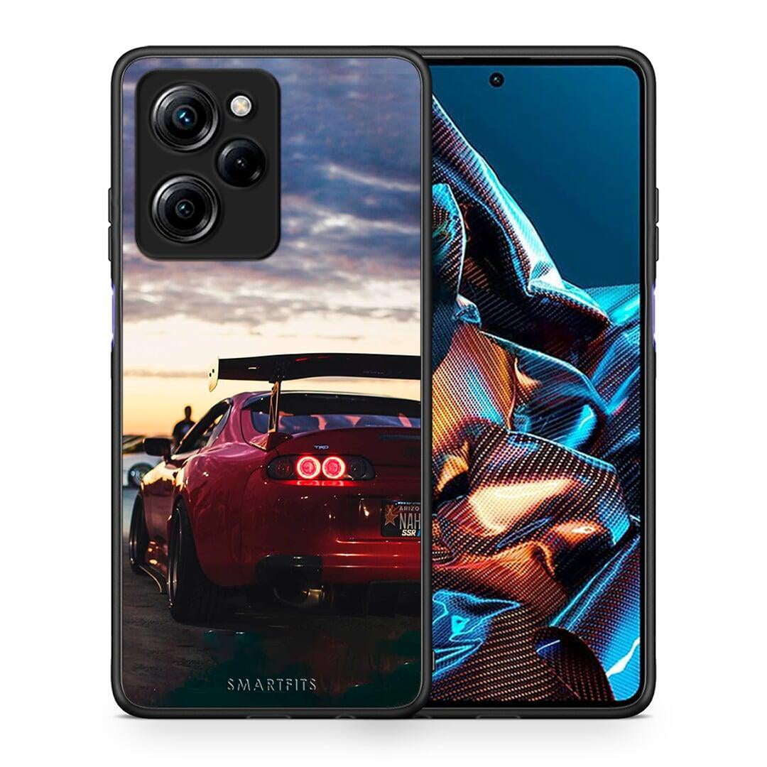 Θήκη Xiaomi Poco X5 Pro 5G Dual Racing Supra από τη Smartfits με σχέδιο στο πίσω μέρος και μαύρο περίβλημα | Xiaomi Poco X5 Pro 5G Dual Racing Supra Case with Colorful Back and Black Bezels