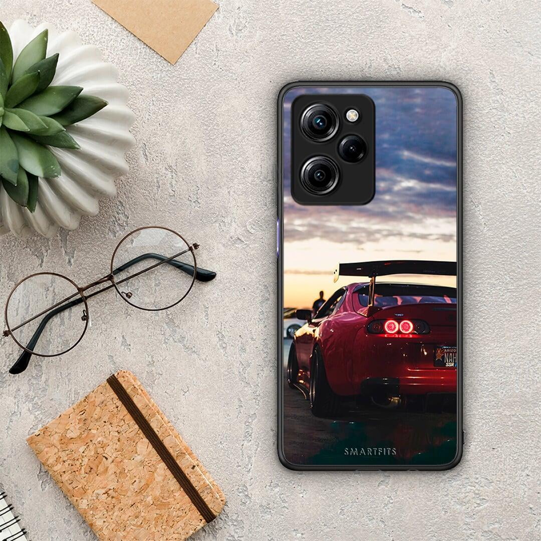 Θήκη Xiaomi Poco X5 Pro 5G Dual Racing Supra από τη Smartfits με σχέδιο στο πίσω μέρος και μαύρο περίβλημα | Xiaomi Poco X5 Pro 5G Dual Racing Supra Case with Colorful Back and Black Bezels