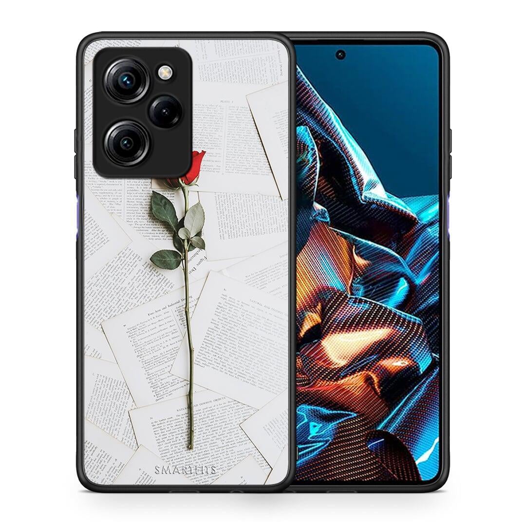 Θήκη Xiaomi Poco X5 Pro 5G Dual Red Rose από τη Smartfits με σχέδιο στο πίσω μέρος και μαύρο περίβλημα | Xiaomi Poco X5 Pro 5G Dual Red Rose Case with Colorful Back and Black Bezels