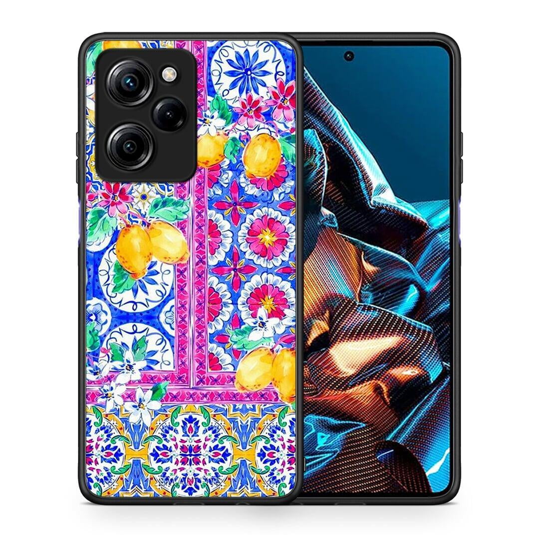 Θήκη Xiaomi Poco X5 Pro 5G Dual Retro Spring από τη Smartfits με σχέδιο στο πίσω μέρος και μαύρο περίβλημα | Xiaomi Poco X5 Pro 5G Dual Retro Spring Case with Colorful Back and Black Bezels