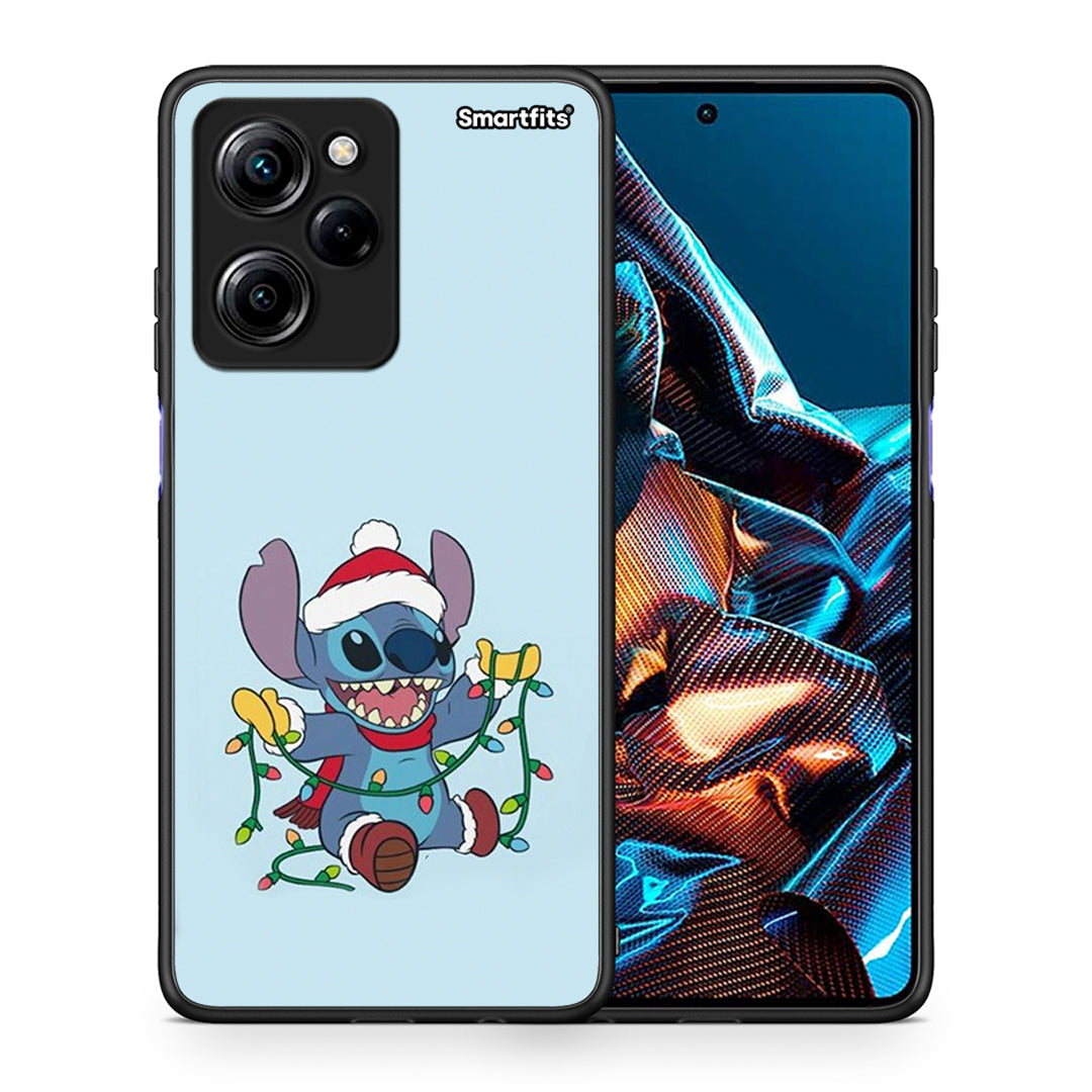 Θήκη Xiaomi Poco X5 Pro 5G Dual Santa Stich από τη Smartfits με σχέδιο στο πίσω μέρος και μαύρο περίβλημα | Xiaomi Poco X5 Pro 5G Dual Santa Stich Case with Colorful Back and Black Bezels