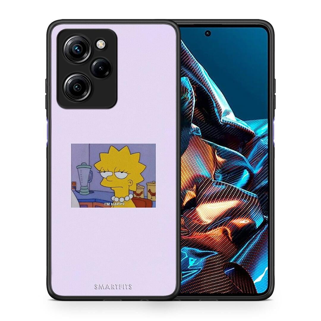 Θήκη Xiaomi Poco X5 Pro 5G Dual So Happy από τη Smartfits με σχέδιο στο πίσω μέρος και μαύρο περίβλημα | Xiaomi Poco X5 Pro 5G Dual So Happy Case with Colorful Back and Black Bezels