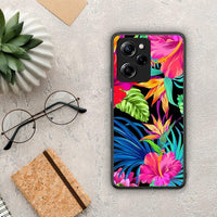 Thumbnail for Θήκη Xiaomi Poco X5 Pro 5G Dual Tropical Flowers από τη Smartfits με σχέδιο στο πίσω μέρος και μαύρο περίβλημα | Xiaomi Poco X5 Pro 5G Dual Tropical Flowers Case with Colorful Back and Black Bezels