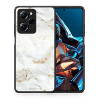 Thumbnail for Θήκη Xiaomi Poco X5 Pro 5G Dual White Gold Marble από τη Smartfits με σχέδιο στο πίσω μέρος και μαύρο περίβλημα | Xiaomi Poco X5 Pro 5G Dual White Gold Marble Case with Colorful Back and Black Bezels