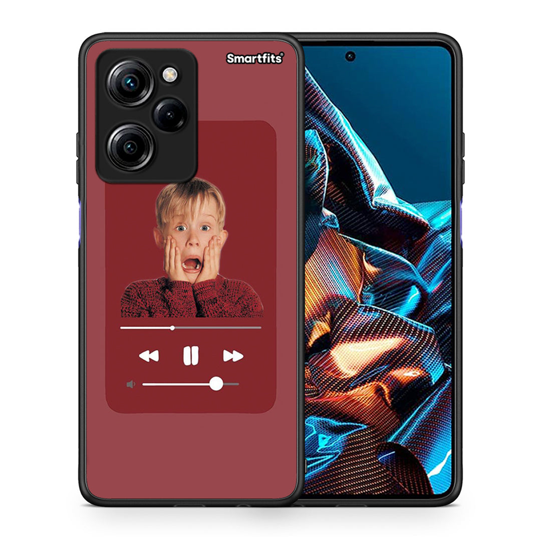 Θήκη Xiaomi Poco X5 Pro 5G Dual Xmas Alone Music από τη Smartfits με σχέδιο στο πίσω μέρος και μαύρο περίβλημα | Xiaomi Poco X5 Pro 5G Dual Xmas Alone Music Case with Colorful Back and Black Bezels