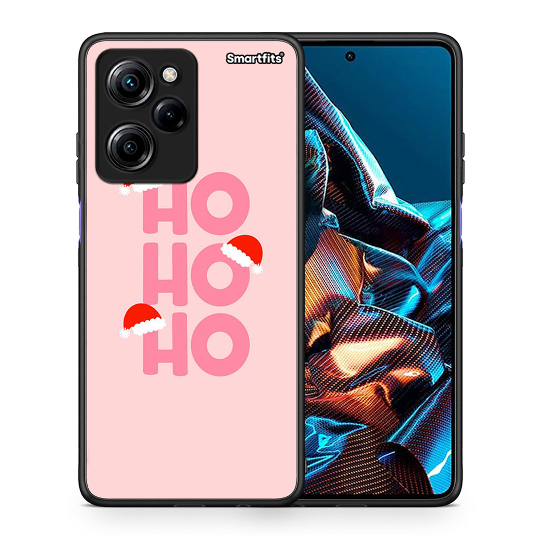 Θήκη Xiaomi Poco X5 Pro 5G Dual Xmas Ho Ho Ho από τη Smartfits με σχέδιο στο πίσω μέρος και μαύρο περίβλημα | Xiaomi Poco X5 Pro 5G Dual Xmas Ho Ho Ho Case with Colorful Back and Black Bezels