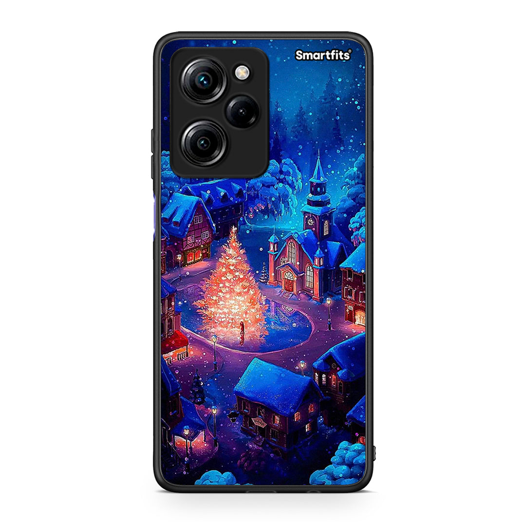 Θήκη Xiaomi Poco X5 Pro 5G Dual Xmas Village από τη Smartfits με σχέδιο στο πίσω μέρος και μαύρο περίβλημα | Xiaomi Poco X5 Pro 5G Dual Xmas Village Case with Colorful Back and Black Bezels