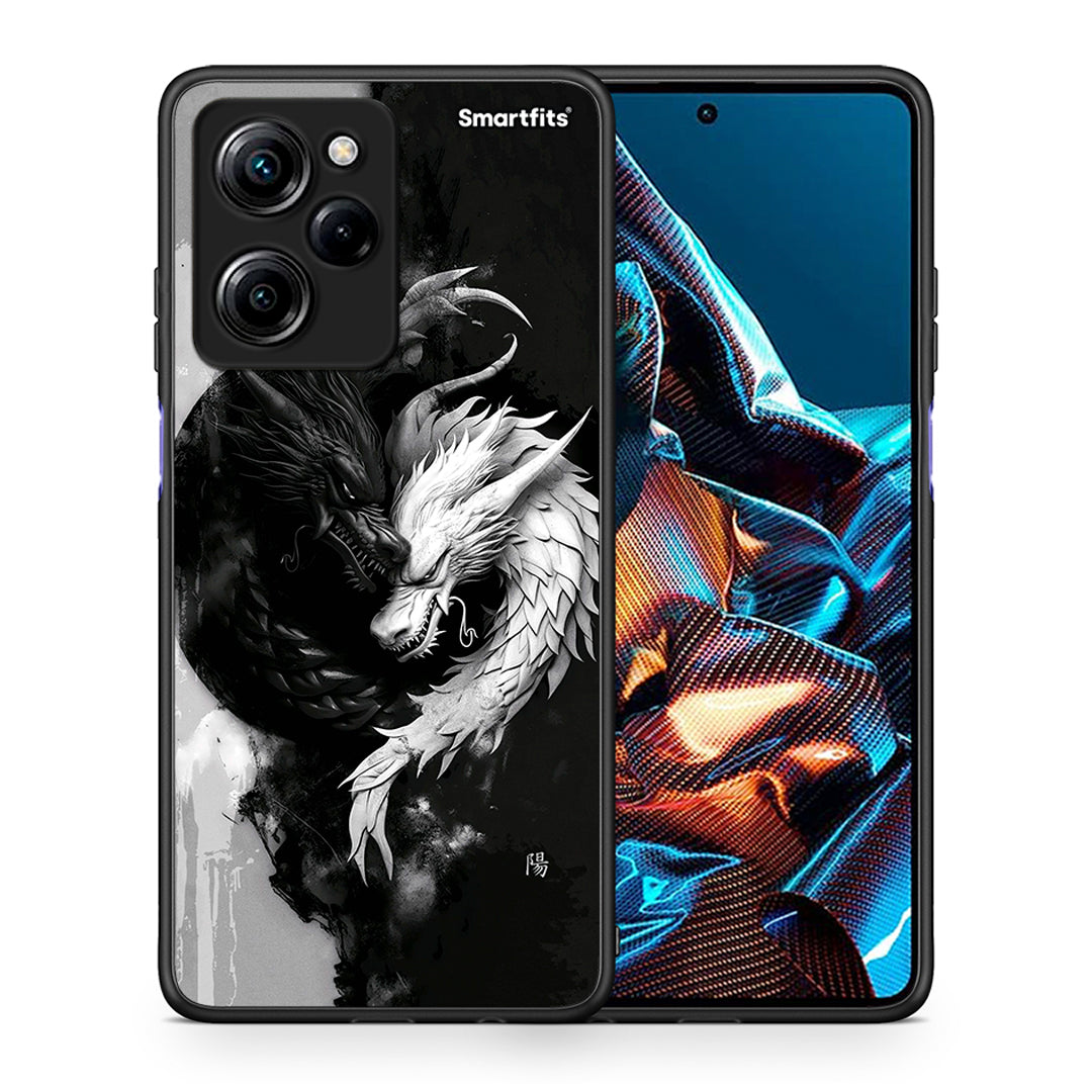 Θήκη Xiaomi Poco X5 Pro 5G Dual Yin Yang από τη Smartfits με σχέδιο στο πίσω μέρος και μαύρο περίβλημα | Xiaomi Poco X5 Pro 5G Dual Yin Yang Case with Colorful Back and Black Bezels