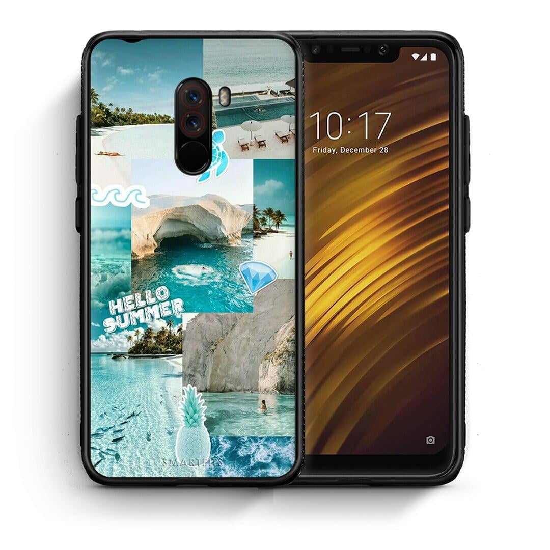 Θήκη Xiaomi Pocophone F1 Aesthetic Summer από τη Smartfits με σχέδιο στο πίσω μέρος και μαύρο περίβλημα | Xiaomi Pocophone F1 Aesthetic Summer case with colorful back and black bezels