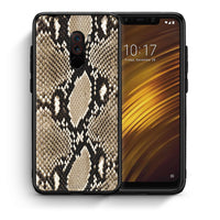Thumbnail for Θήκη Xiaomi Pocophone F1 Fashion Snake Animal από τη Smartfits με σχέδιο στο πίσω μέρος και μαύρο περίβλημα | Xiaomi Pocophone F1 Fashion Snake Animal case with colorful back and black bezels