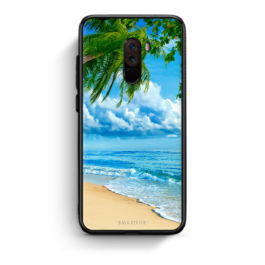 Xiaomi Pocophone F1 Beautiful Beach θήκη από τη Smartfits με σχέδιο στο πίσω μέρος και μαύρο περίβλημα | Smartphone case with colorful back and black bezels by Smartfits