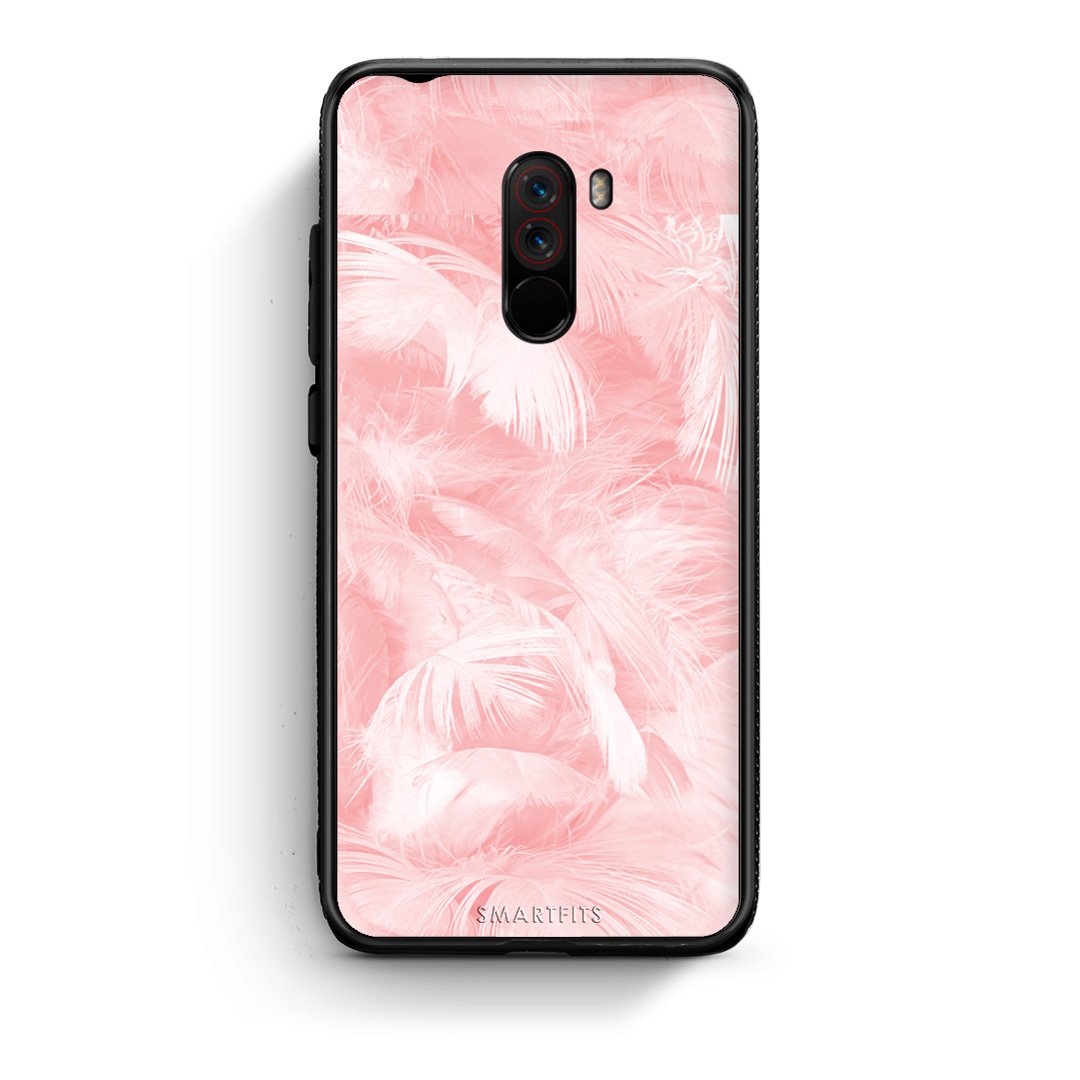 33 - Xiaomi Pocophone F1  Pink Feather Boho case, cover, bumper