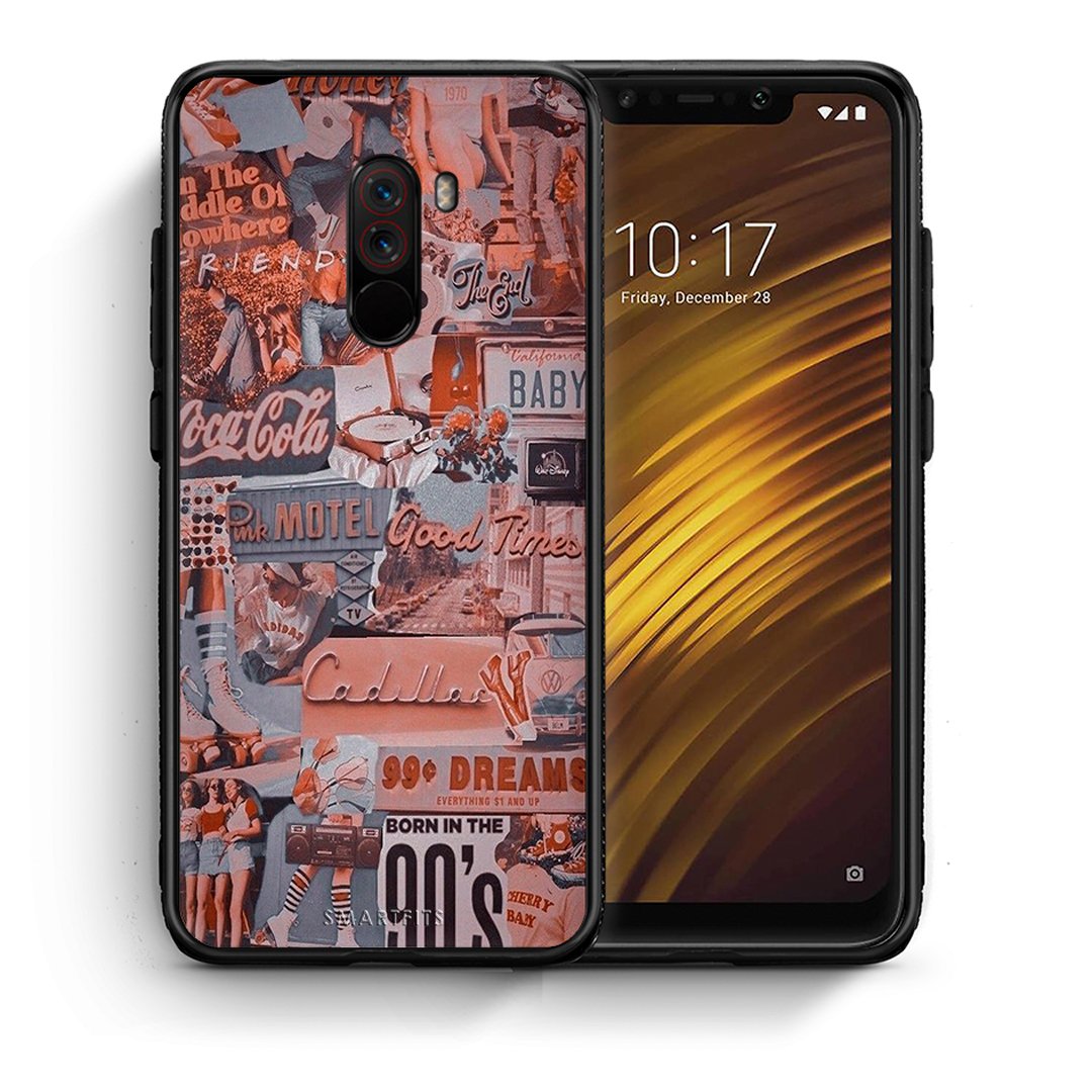 Θήκη Xiaomi Pocophone F1 Born In 90s από τη Smartfits με σχέδιο στο πίσω μέρος και μαύρο περίβλημα | Xiaomi Pocophone F1 Born In 90s case with colorful back and black bezels