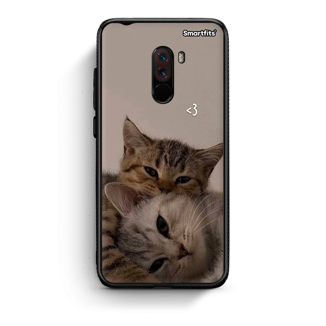 Xiaomi Pocophone F1 Cats In Love Θήκη από τη Smartfits με σχέδιο στο πίσω μέρος και μαύρο περίβλημα | Smartphone case with colorful back and black bezels by Smartfits