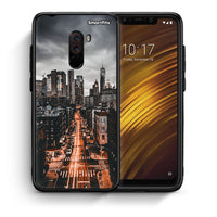 Thumbnail for Θήκη Xiaomi Pocophone F1 City Lights από τη Smartfits με σχέδιο στο πίσω μέρος και μαύρο περίβλημα | Xiaomi Pocophone F1 City Lights case with colorful back and black bezels