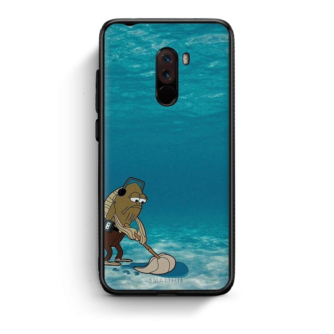 Xiaomi Pocophone F1 Clean The Ocean Θήκη από τη Smartfits με σχέδιο στο πίσω μέρος και μαύρο περίβλημα | Smartphone case with colorful back and black bezels by Smartfits