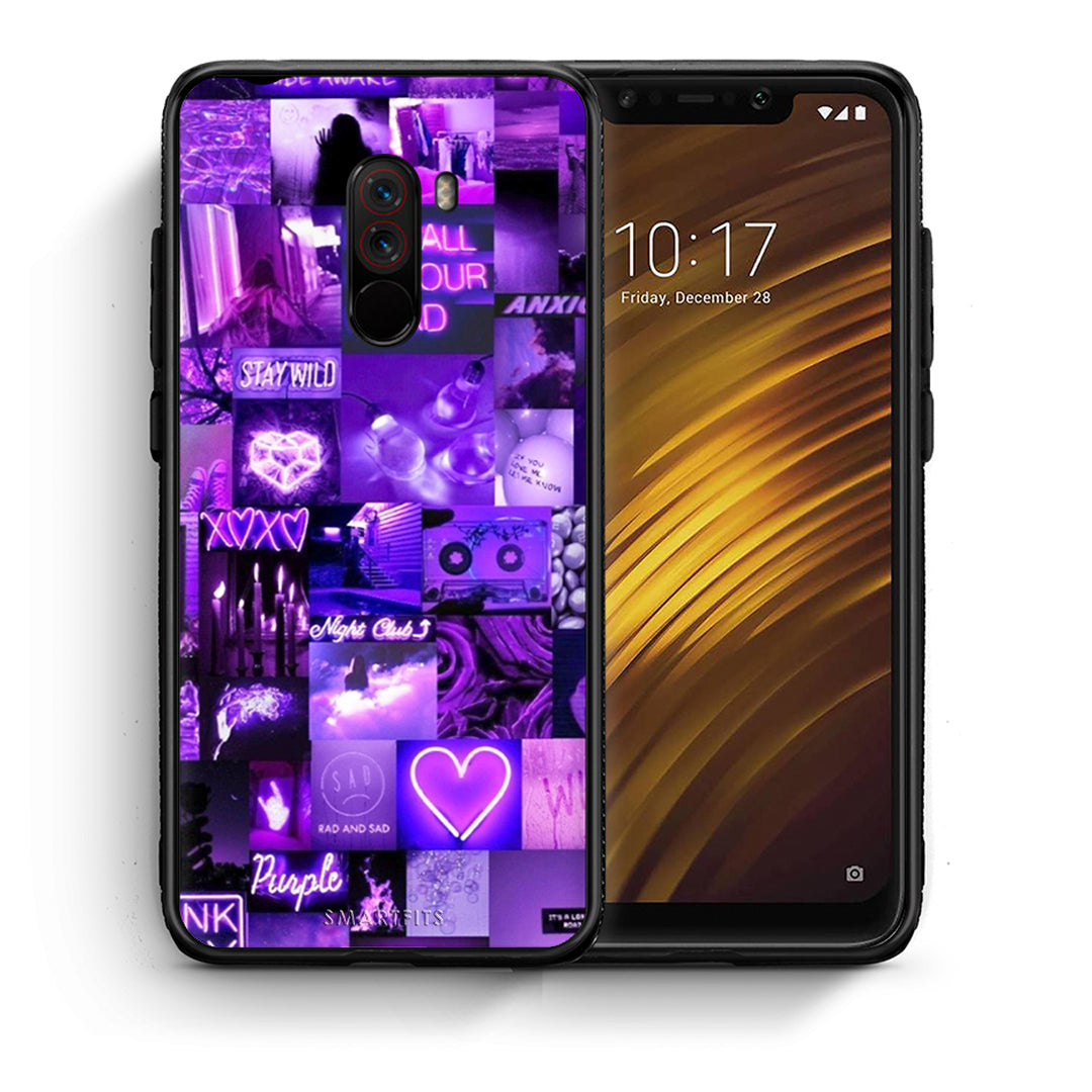 Θήκη Αγίου Βαλεντίνου Xiaomi Pocophone F1 Collage Stay Wild από τη Smartfits με σχέδιο στο πίσω μέρος και μαύρο περίβλημα | Xiaomi Pocophone F1 Collage Stay Wild case with colorful back and black bezels