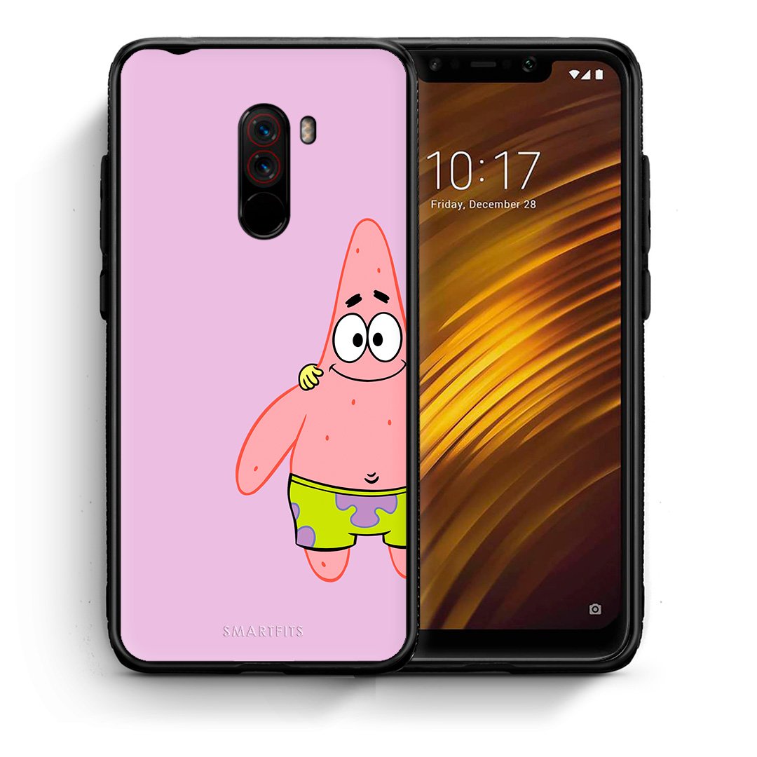 Θήκη Xiaomi Pocophone F1  Friends Patrick από τη Smartfits με σχέδιο στο πίσω μέρος και μαύρο περίβλημα | Xiaomi Pocophone F1  Friends Patrick case with colorful back and black bezels