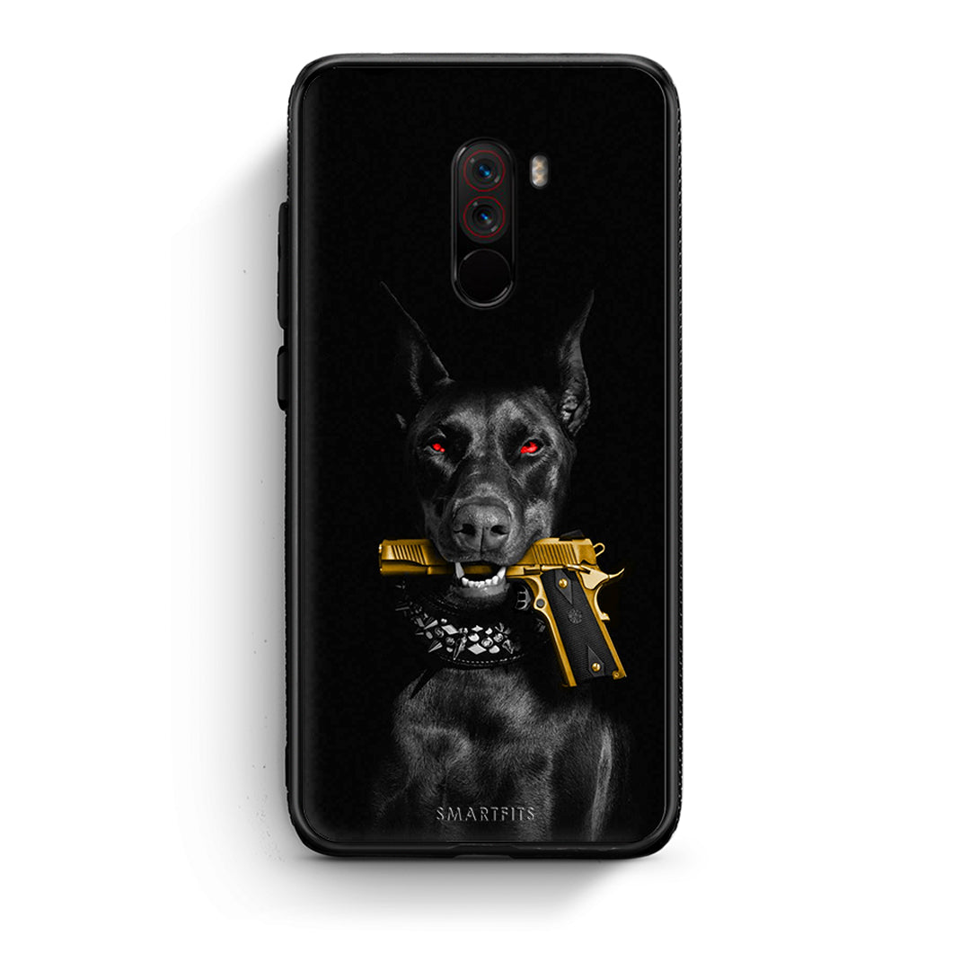 Xiaomi Pocophone F1 Golden Gun Θήκη Αγίου Βαλεντίνου από τη Smartfits με σχέδιο στο πίσω μέρος και μαύρο περίβλημα | Smartphone case with colorful back and black bezels by Smartfits