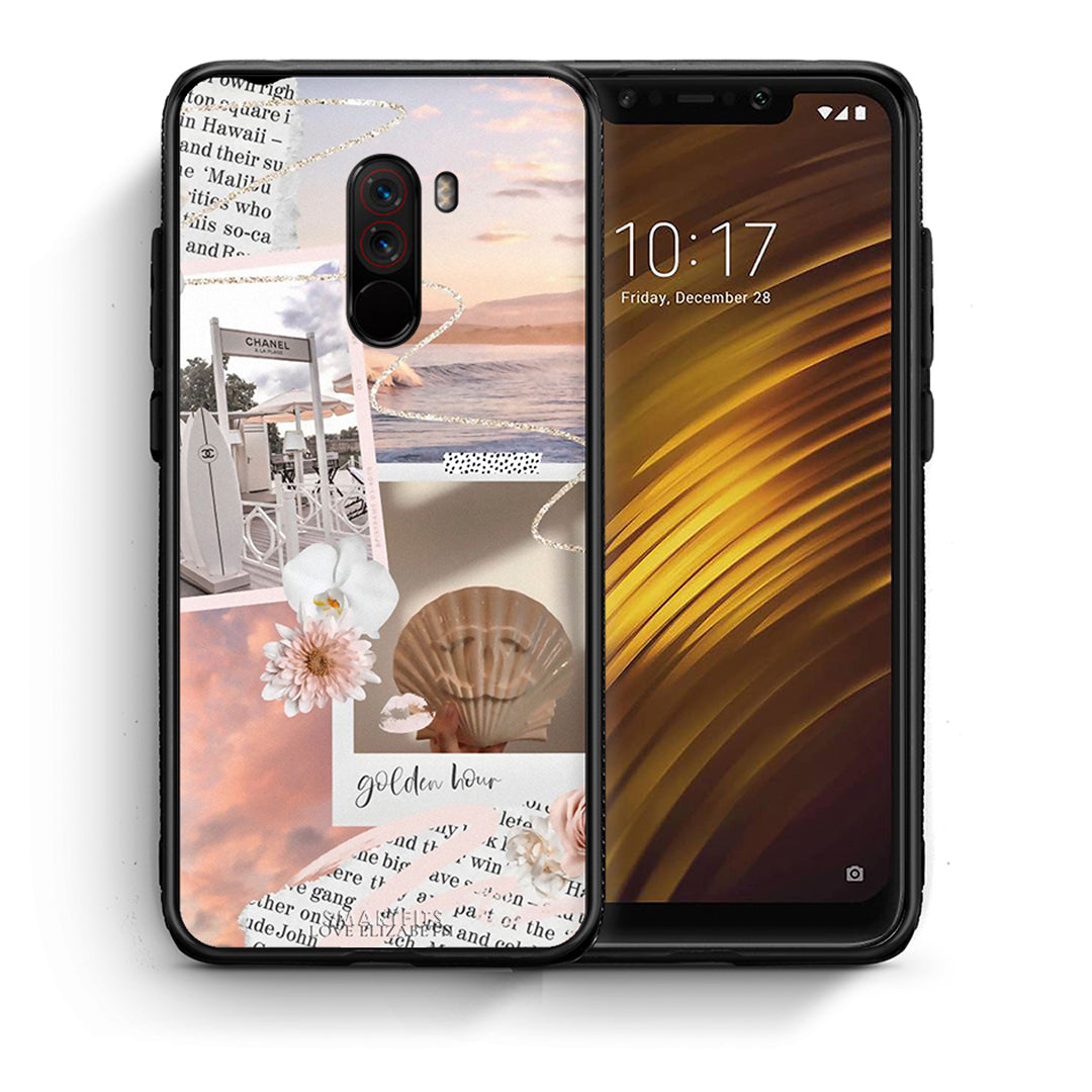 Θήκη Αγίου Βαλεντίνου Xiaomi Pocophone F1 Golden Hour από τη Smartfits με σχέδιο στο πίσω μέρος και μαύρο περίβλημα | Xiaomi Pocophone F1 Golden Hour case with colorful back and black bezels