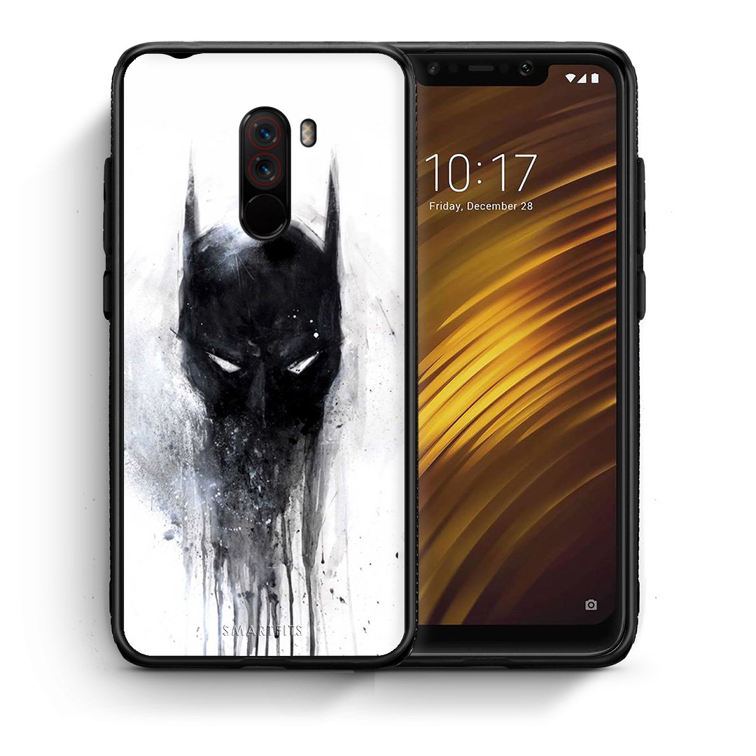 Θήκη Xiaomi Pocophone F1 Paint Bat Hero από τη Smartfits με σχέδιο στο πίσω μέρος και μαύρο περίβλημα | Xiaomi Pocophone F1 Paint Bat Hero case with colorful back and black bezels